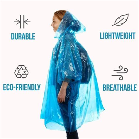 Promotional Custom Logo Printed Clear Disposable Rain Coat Waterproof