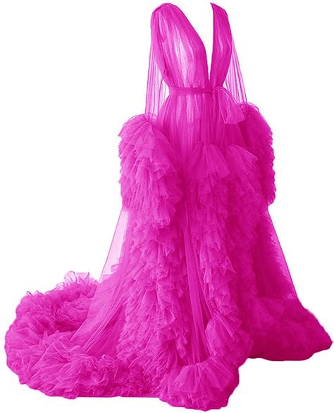 Maternity Dresses Pregnant Gowns Bright Pink Size M Long Sleeves Robe