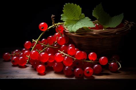 Suculentas Bagas De Groselha Vermelha Gerar Ai Foto Premium