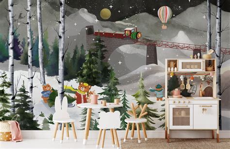 Light Snow in Winter Wallpaper Mural| Ever Wallpaper UK