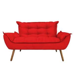 Namoradeira Decorativa Opala 2 Lugares Suede Vermelho Leroy Merlin