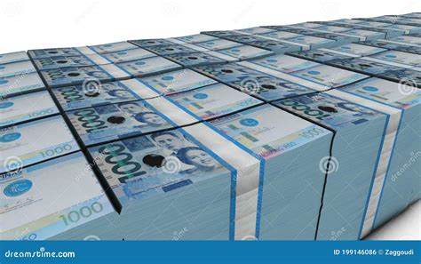 3d Pile Of 1000 Philippine Perso Money Banknote Stock Illustration