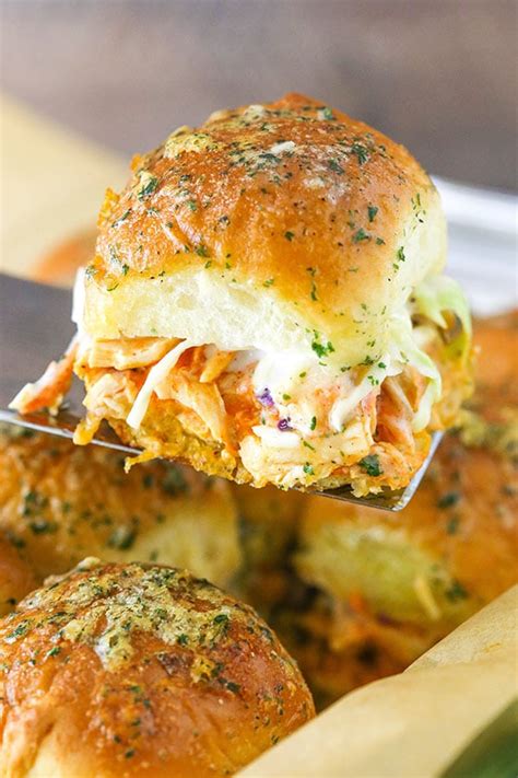 Buffalo Chicken Sliders Easy Game Day Or Appetizer Recipe