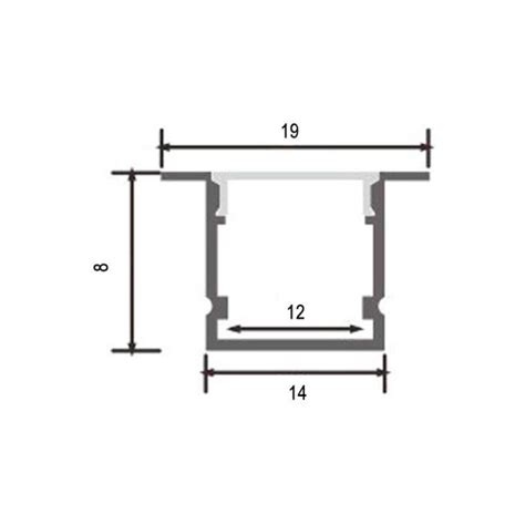 Perfil Aluminio Para Empotrar Con Alas Sinca 2 Metros IluminaShop