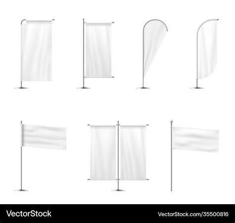 Beach Flag Set Warning Signs Safety Tips Vector Image