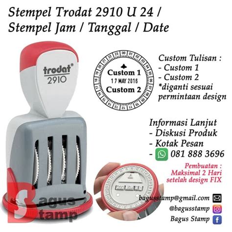 Jual Stempel Trodat 2910 U 24 Stempel Jam Tanggal Date Custom