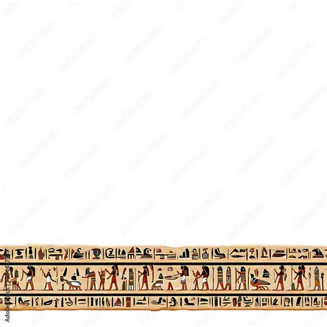 ภาพประกอบสต็อก Ancient hieroglyphics border with Egyptian symbols ...