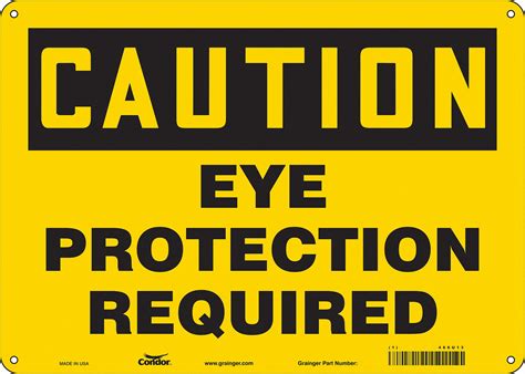 Condor Safety Sign Sign Format Traditional Osha Eye Protection