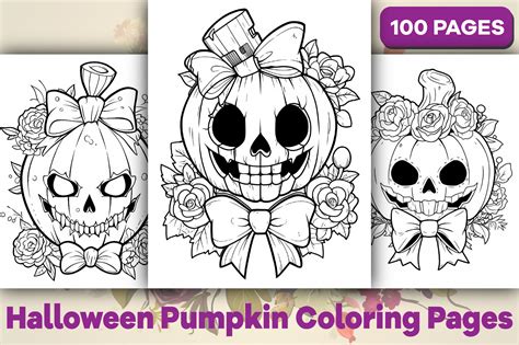 100-Halloween Pumpkin Coloring Pages Graphic by Kohinoor Design ...