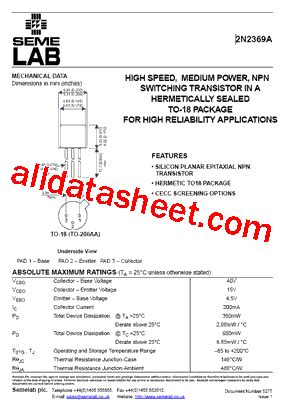 N A Datasheet Pdf Seme Lab