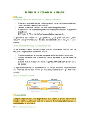 EL PAPEL DE LA ECONOMIA EN LA EMPRESA Pdf