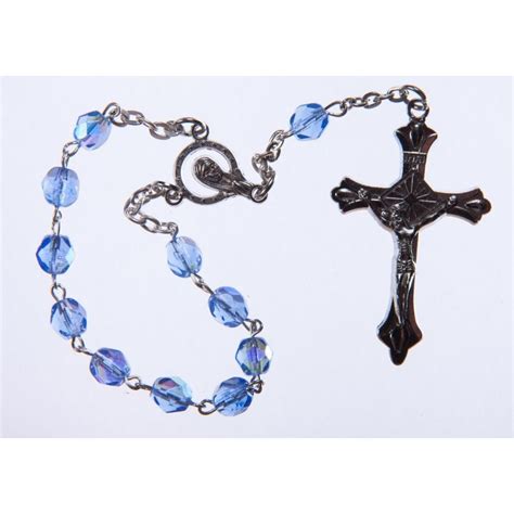 Sapphire Blue Crystal One Decade Rosary Bead Single Decade Rosary