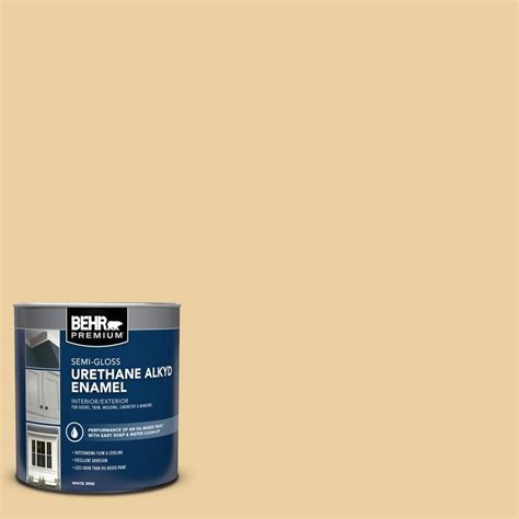 BEHR PREMIUM 1 Qt M300 3 Harmonious Gold Semi Gloss Enamel Urethane