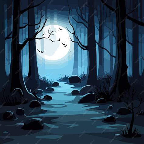 Ilustração Vetorial Abóbora De Halloween Fundo Noturno Assustador Com Nuvens De Lua Cheia