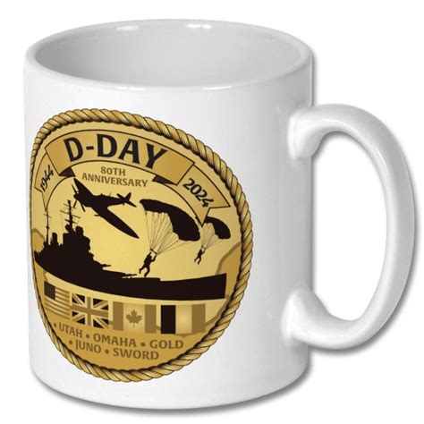 D Day 80th Anniversary Commemorative Mug 2024 Empire Poppy Store