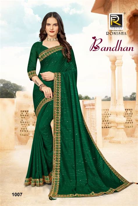 Ronisha Bandhan New Party Wear Vichitra Silk Designer Fancy Saree