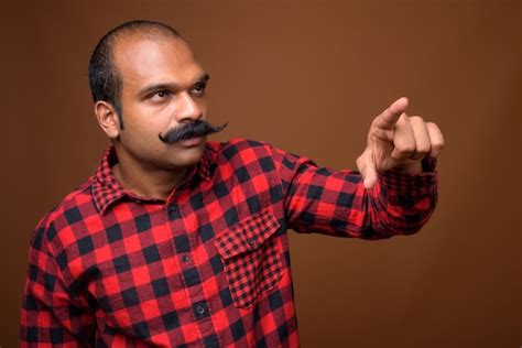 Premium Photo Face Of Indian Hipster Man With Mustache