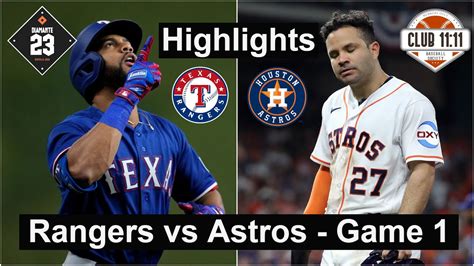 Playoffs 2023 Texas Rangers Vs Houston Astros Highlights Game 1 Mlb