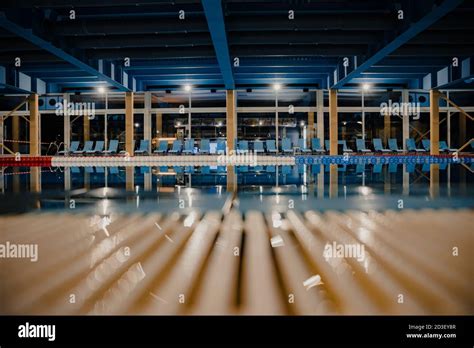 Indoor Competition Swimming Pool Whit Swim Lanes Stock Photo Alamy