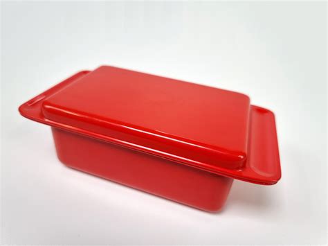 Vintage MEPAL Red Melamine Butter Dish Container Vintage Food Store