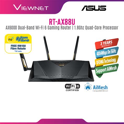 Asus Router RT AX88U AX6000 Dual Band WiFi 6