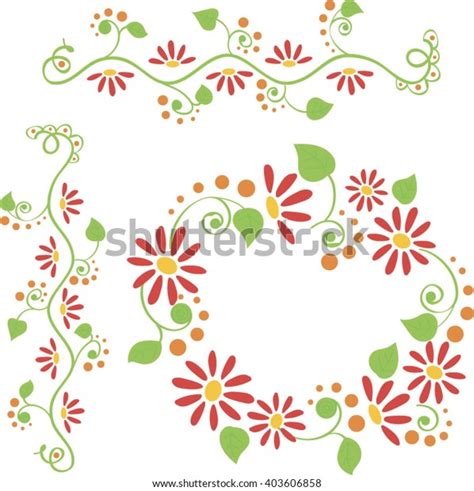 Colorful Floral Border Frame เวกเตอร์สต็อก ปลอดค่าลิขสิทธิ์ 403606858 Shutterstock