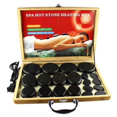 Professional Massage Hot Stone Set and Gem Massage Portable Massage Stone Heater Kit with 16 ...