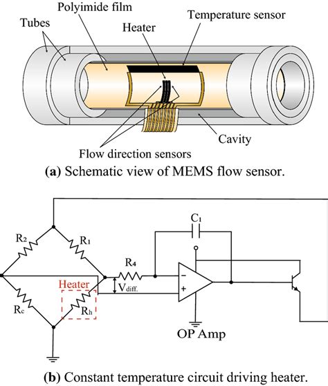 Schematic View Of Mems Thermal Flow Sensor And Constant Temperature