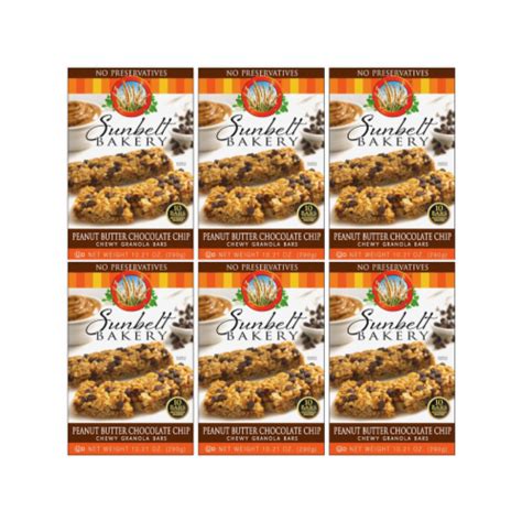 Sunbelt Bakery Peanut Butter Chocolate Chip Granola Bars Boxes