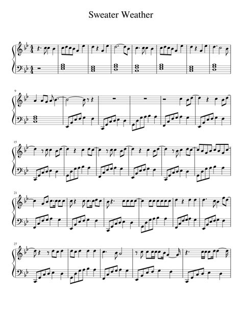 Sweater Weather Sheet music for Piano (Solo) | Musescore.com