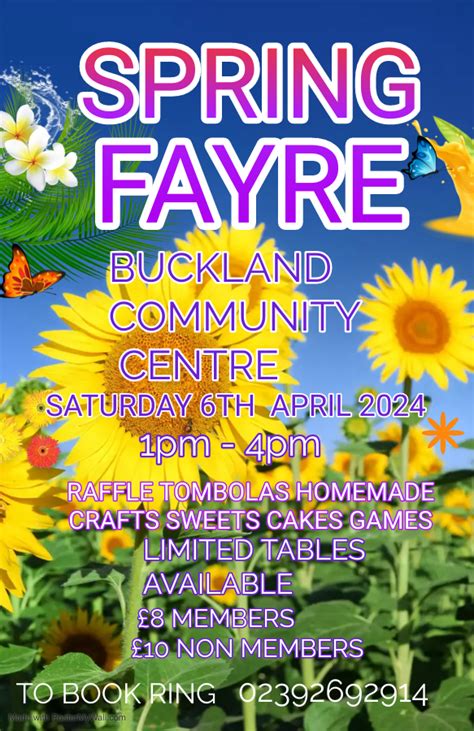 Buckland Community Centre On Line Spring Fayre Th April