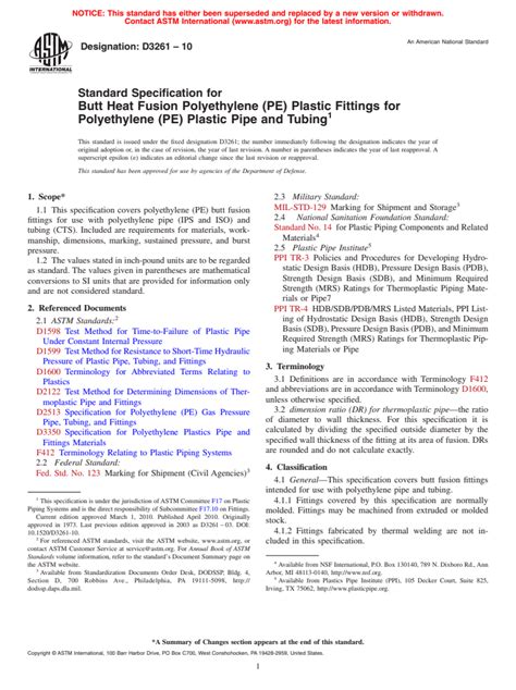 ASTM D3261 10 Standard Specification For Butt Heat Fusion