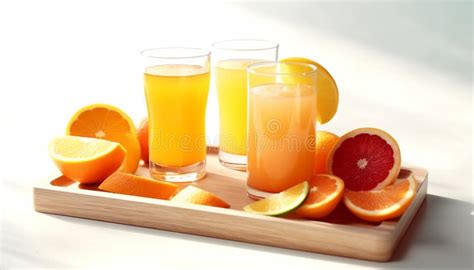 Fresh Orange Slice In Glass A Refreshing Summer Drink Generated By Ai Stock Image Image Of