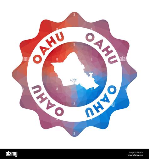 Oahu Low Poly Logo Colorful Gradient Travel Logo Of The Island In