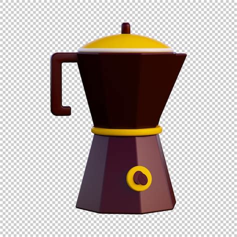 Ícone de cafeteira 3d isolado PSD Premium