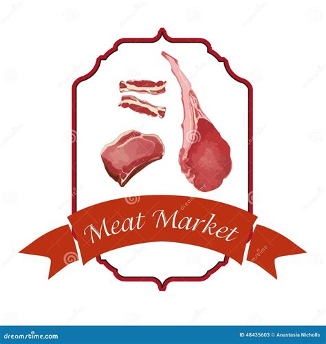 Meat Logos Setvector Illustration Stock Vector Image 48435603