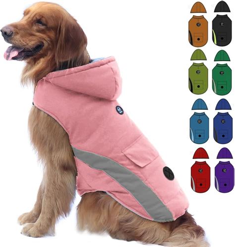 Emust Dog Winter Coats Hooded Cold Winter Dog Jackets Windproof Dog