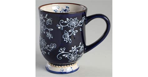 Floral Lace Blue Footed Mug By Temp Tations Replacements Ltd