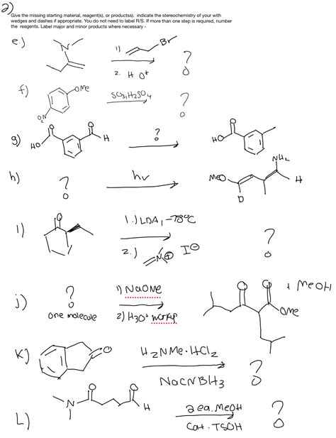 Solved Give The Missing Starting Material Reagent S Or Chegg