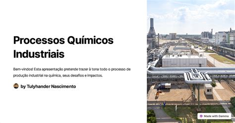 Processos Quimicos Industriais Processos Qu Micos Industriais Bem