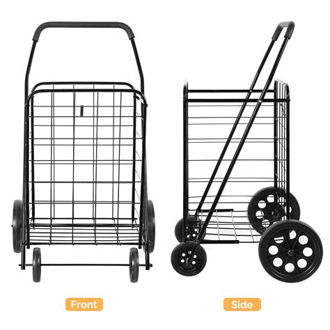 Autoez Heavy Duty Foldable Portable Shopping Cart with Wheels, Jumbo ...