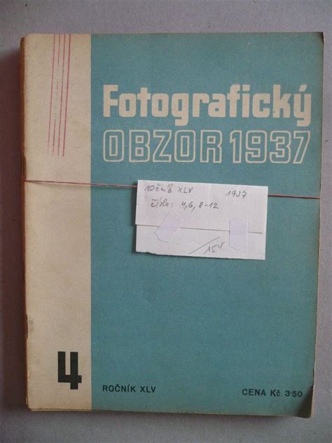 Časopis Fotografický obzor ročník XLV 1937 sešity Aukro