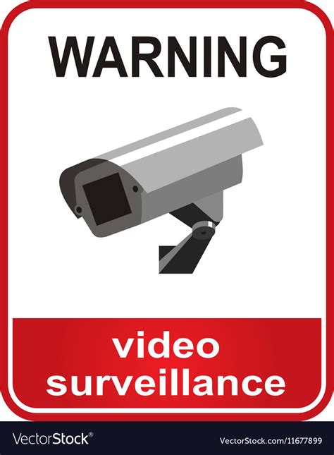 Video Surveillance Sign Cctv Camera Royalty Free Vector