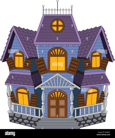 Cartoon scary house isolated on white background Stock Vector Image ...