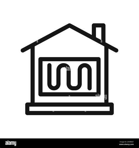 House Heating Icon Black Line Art Vector In Black And White Outline Set