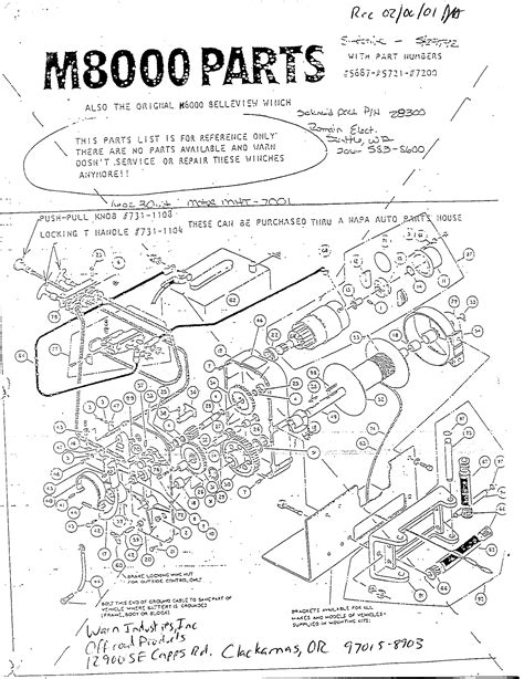 Warn Winch Parts List