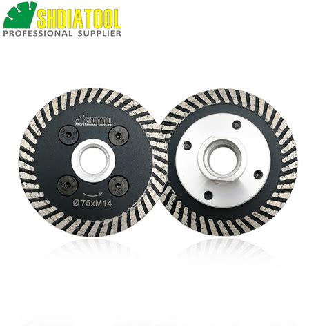 M14 Thread 75mm Engriving Turbo Diamond Cutting Disc For Concrete