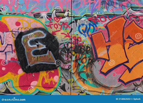 Graffiti detail editorial stock photo. Image of texture - 214062653