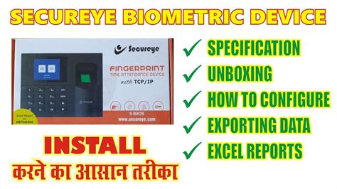 Secureye Biometric Attendance Device Installation Specification Unboxing Data Export In