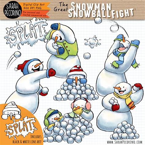 Cute Snowball Fight Clipart - Goimages Bay